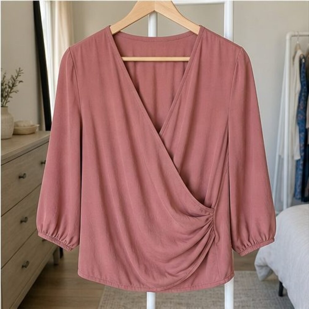 Rust Pleated Blouse